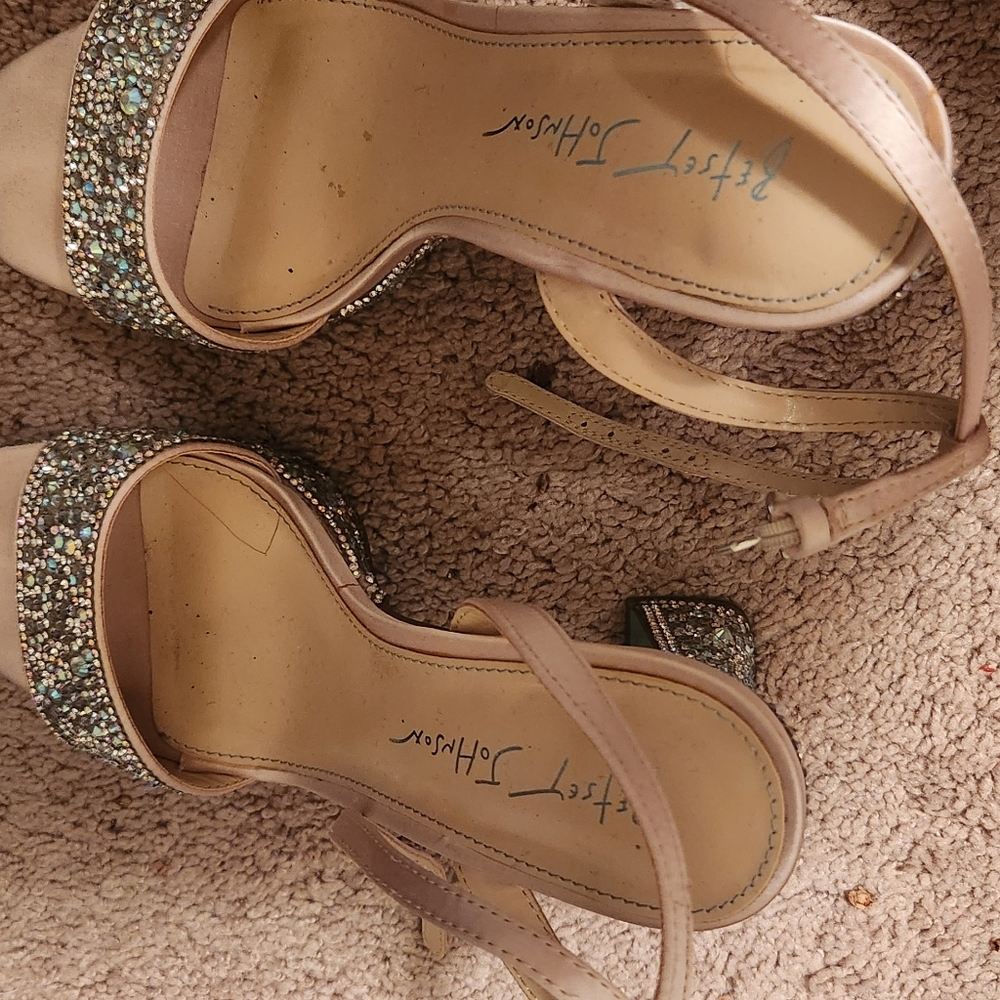 Betsey johnson crystal embellished heel